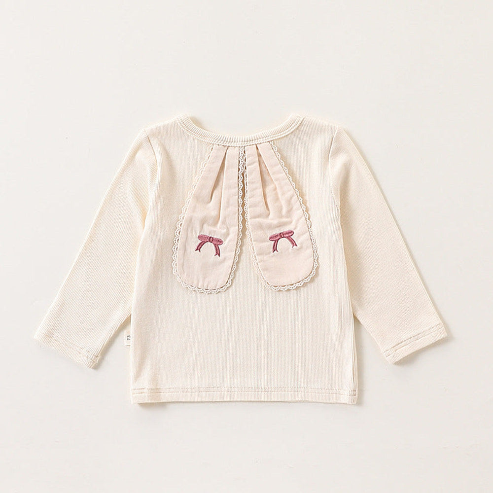 MyKids-USA® Baby Kids Girls Cute Rabbit’s Ears Design Crew Neck Top and Overalls Clothing Sets