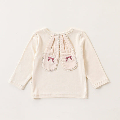 MyKids-USA® Baby Kids Girls Cute Rabbit’s Ears Design Crew Neck Top and Overalls Clothing Sets