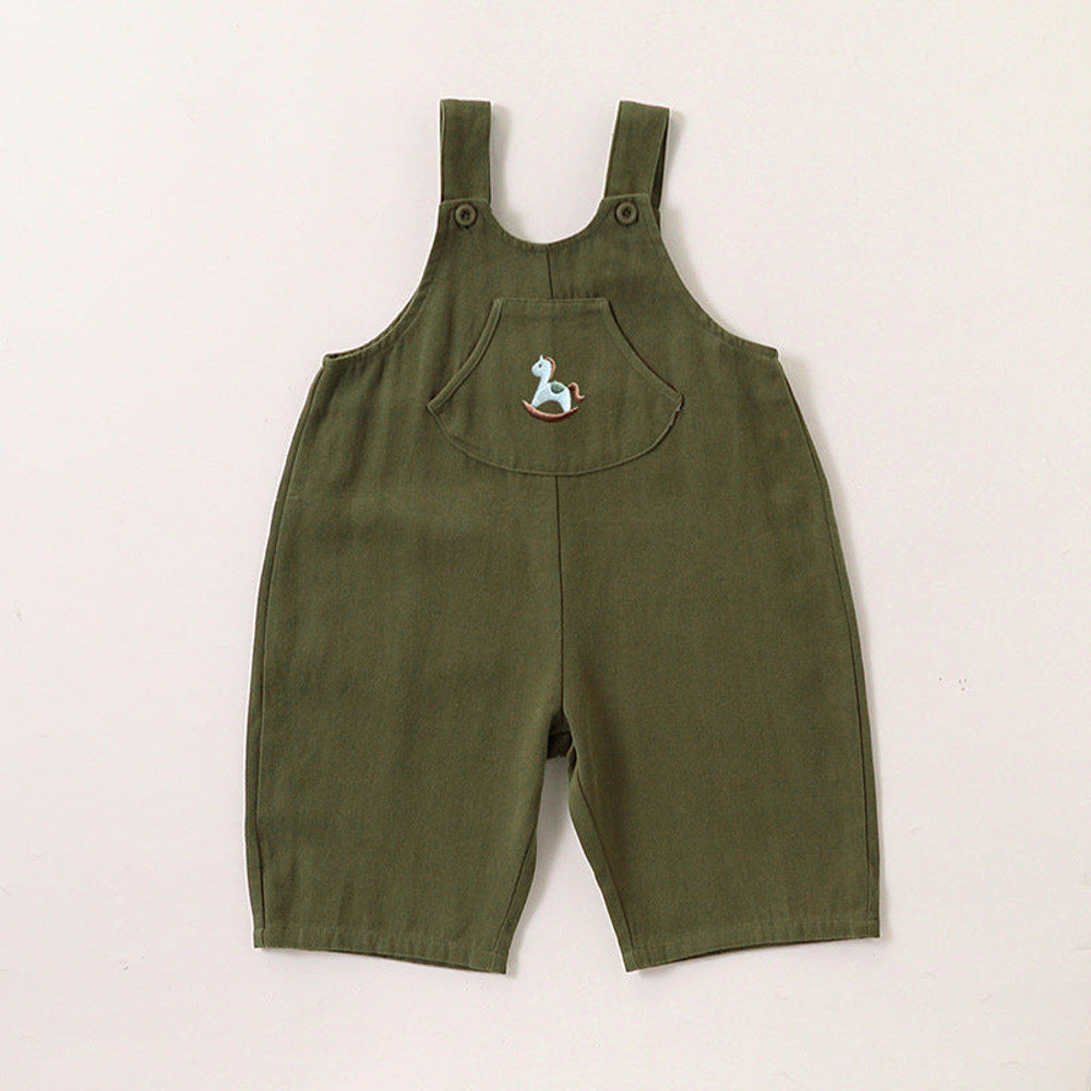MyKids-USA® Baby Unisex Cute Rabbit Print Turn-down Collar Top and Embroidered Overalls