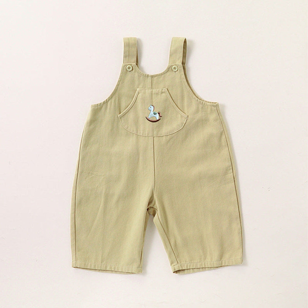 MyKids-USA® Baby Unisex Cute Rabbit Print Turn-down Collar Top and Embroidered Overalls