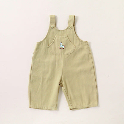 MyKids-USA® Baby Unisex Cute Rabbit Print Turn-down Collar Top and Embroidered Overalls
