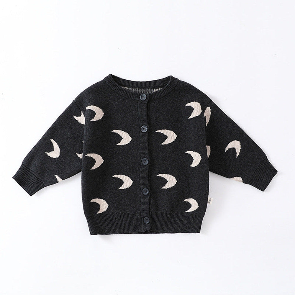 MyKids-USA® Baby Unisex Simple Moon Pattern Knitted Long Sleeves Rompers/Cardigan