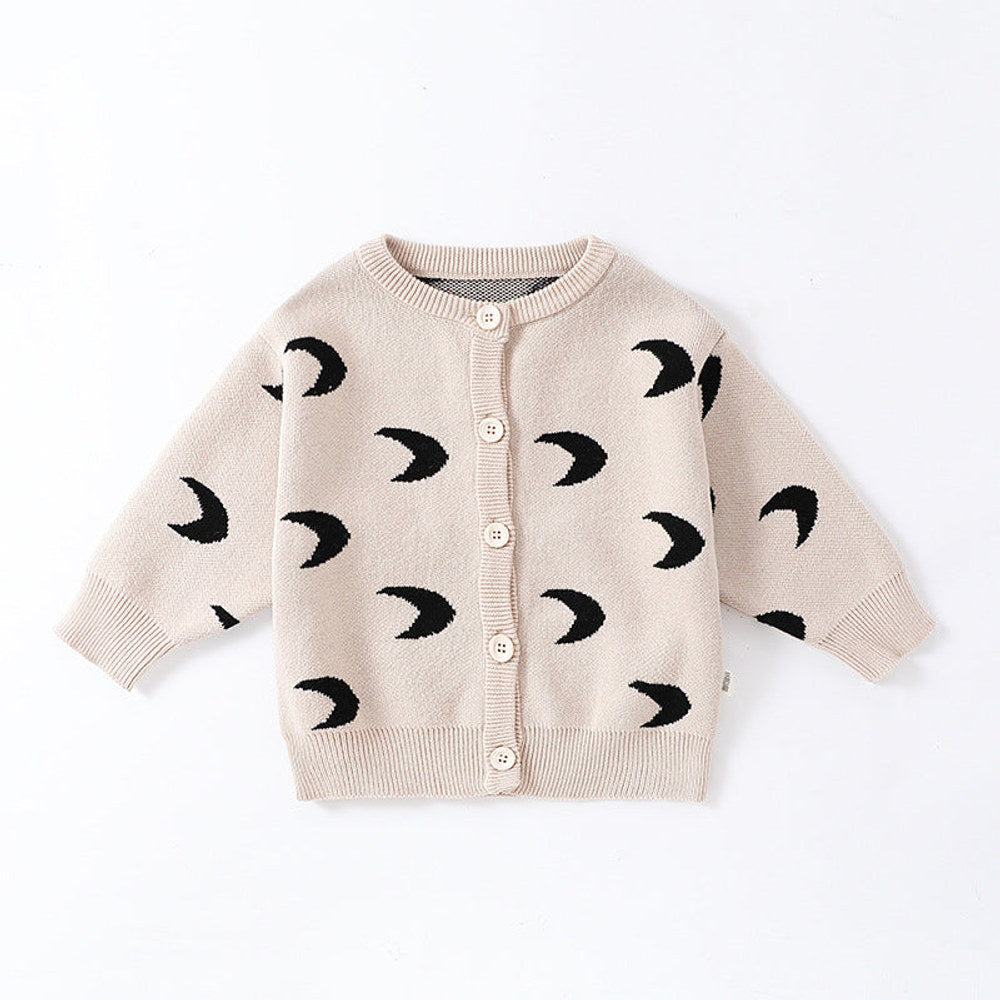 MyKids-USA® Baby Unisex Simple Moon Pattern Knitted Long Sleeves Rompers/Cardigan