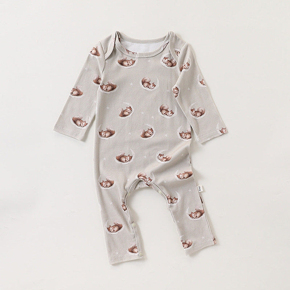 MyKids-USA® Baby Unisex Simple Animals Cartoon Pattern Long Sleeves Rompers