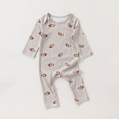 MyKids-USA® Baby Unisex Simple Animals Cartoon Pattern Long Sleeves Rompers