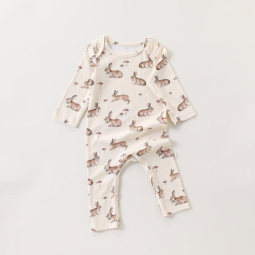 MyKids-USA® Baby Unisex Simple Animals Cartoon Pattern Long Sleeves Rompers