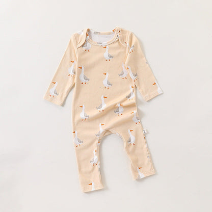 MyKids-USA® Baby Unisex Simple Animals Cartoon Pattern Long Sleeves Rompers