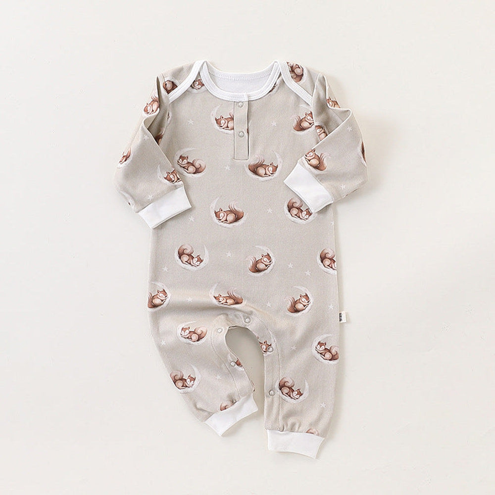 MyKids-USA® Baby Unisex Simple Animals Cartoon Pattern Long Sleeves Rompers