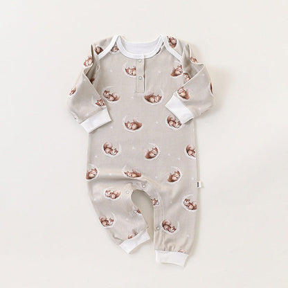 MyKids-USA® Baby Unisex Simple Animals Cartoon Pattern Long Sleeves Rompers