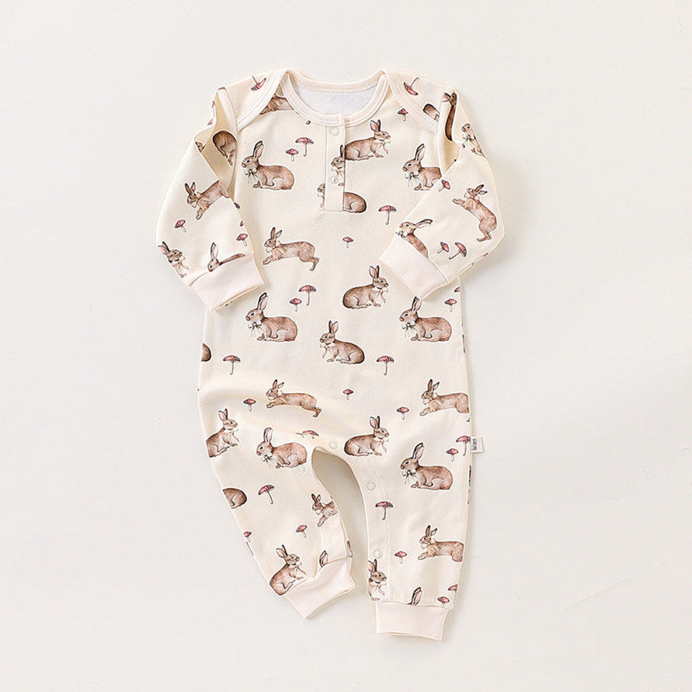 MyKids-USA® Baby Unisex Simple Animals Cartoon Pattern Long Sleeves Rompers