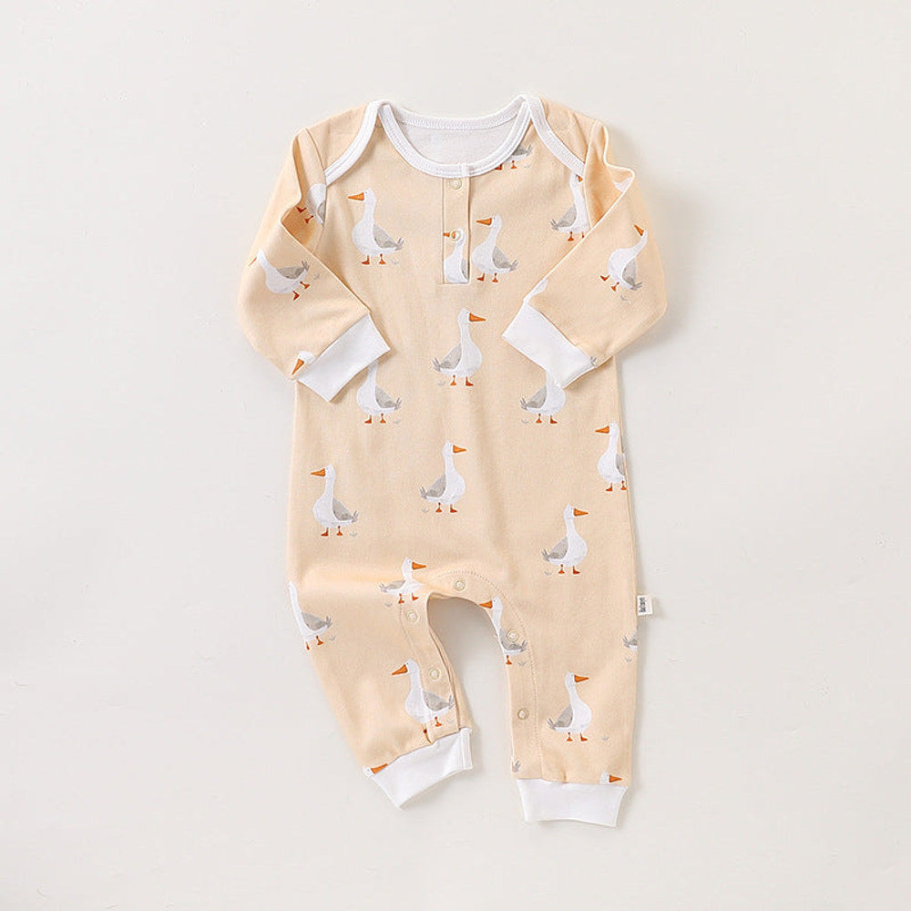 MyKids-USA® Baby Unisex Simple Animals Cartoon Pattern Long Sleeves Rompers