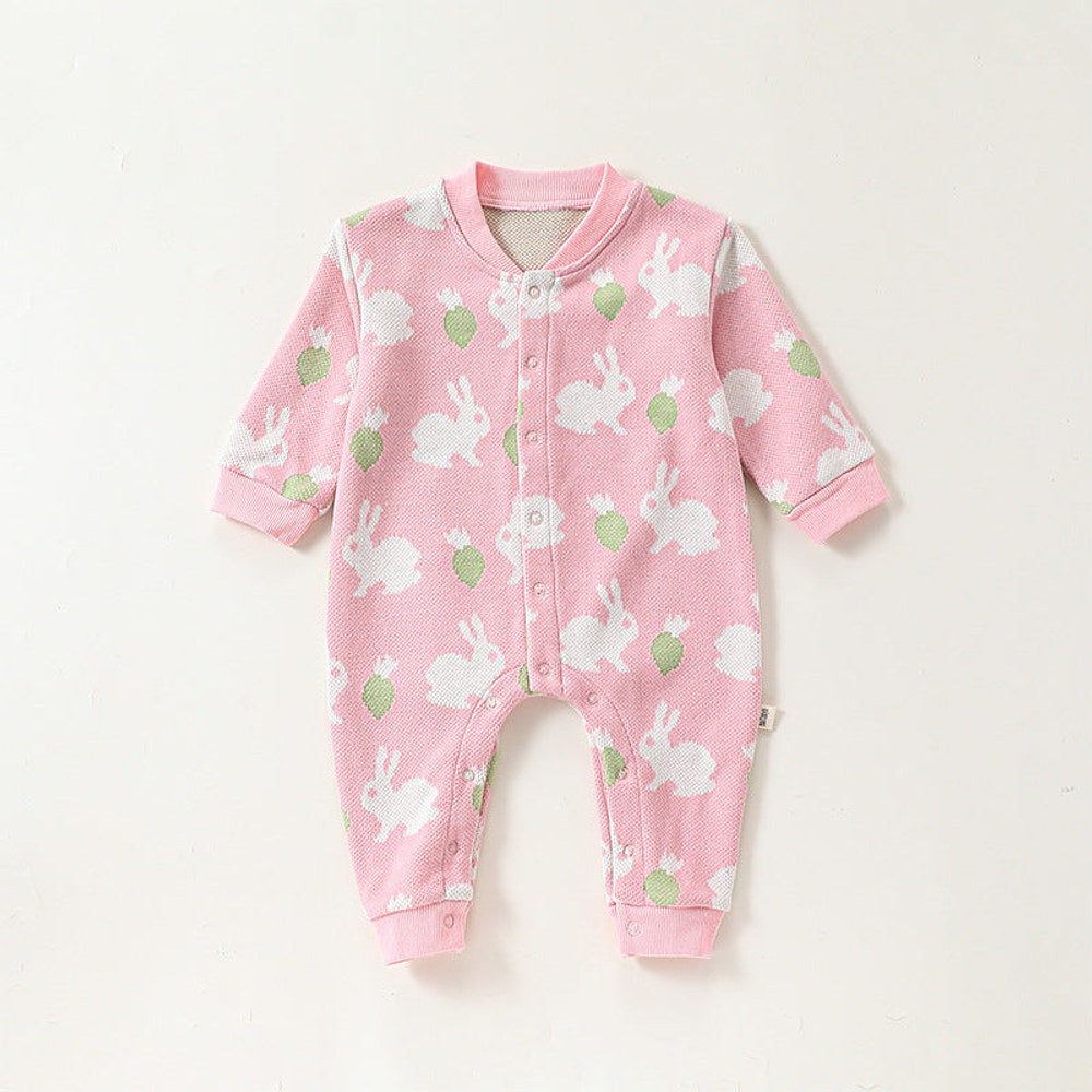 MyKids-USA® Baby Girls Simple Animals Cartoon Pattern Long Sleeves Rompers