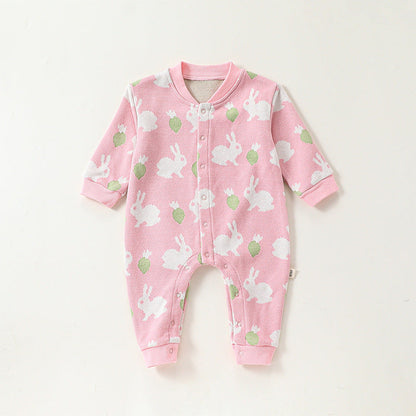 MyKids-USA® Baby Girls Simple Animals Cartoon Pattern Long Sleeves Rompers