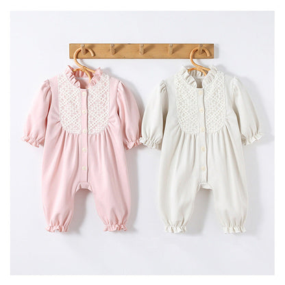 MyKids-USA® Baby Simple Embroidery Pattern Long Sleeves Rompers
