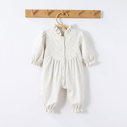 MyKids-USA® Baby Simple Embroidery Pattern Long Sleeves Rompers