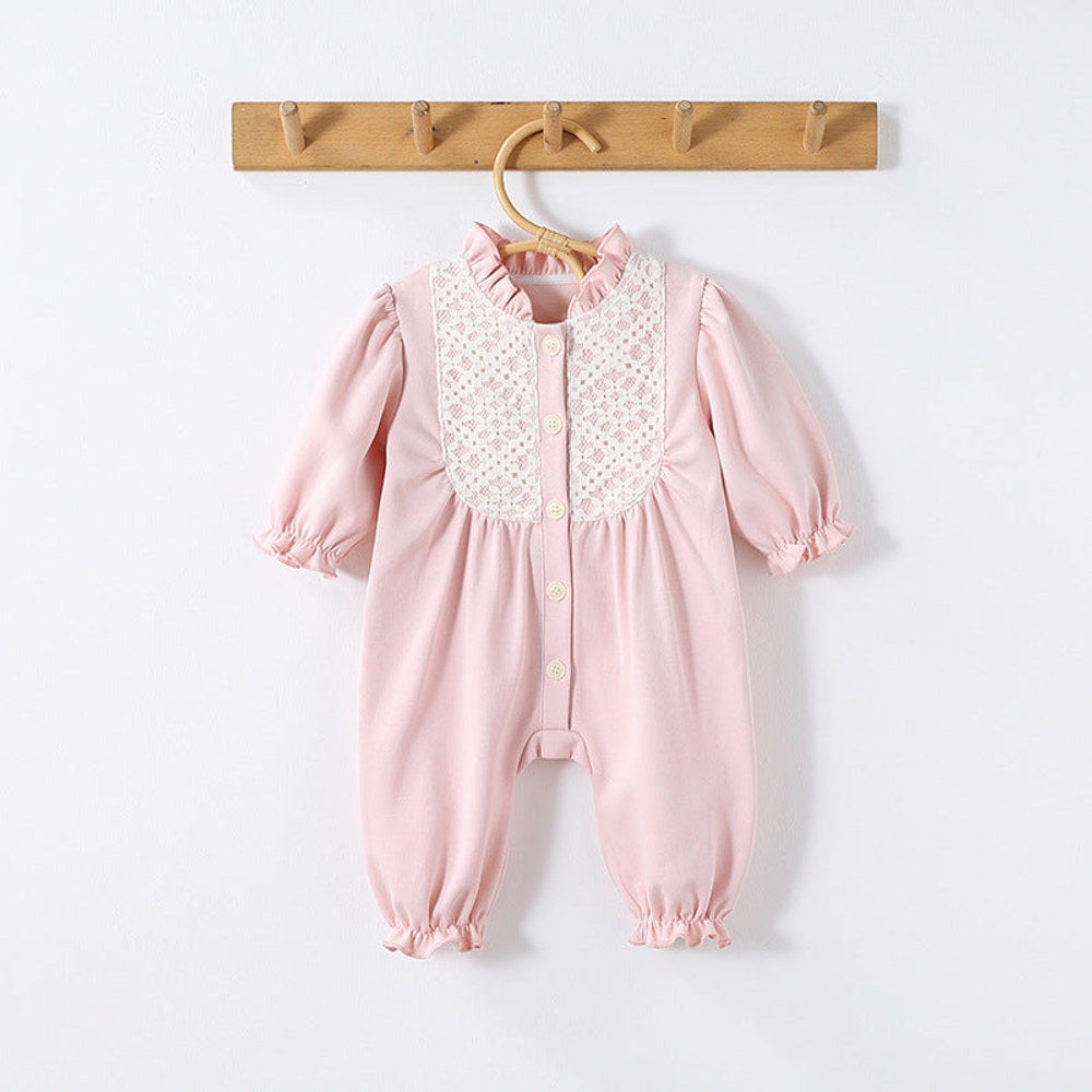 MyKids-USA® Baby Simple Embroidery Pattern Long Sleeves Rompers