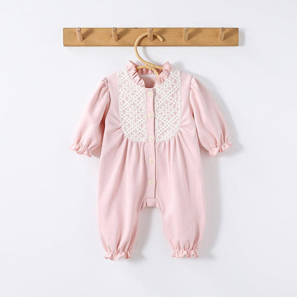 MyKids-USA® Baby Simple Embroidery Pattern Long Sleeves Rompers
