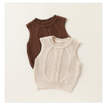 MyKids-USA® Baby Kids Sleeveless Jacquard Pattern Knitted Vest