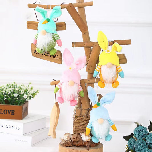 MyKids-USA® Easter Bunny Gnome Doll Elf Figure Pendant Decorative Props