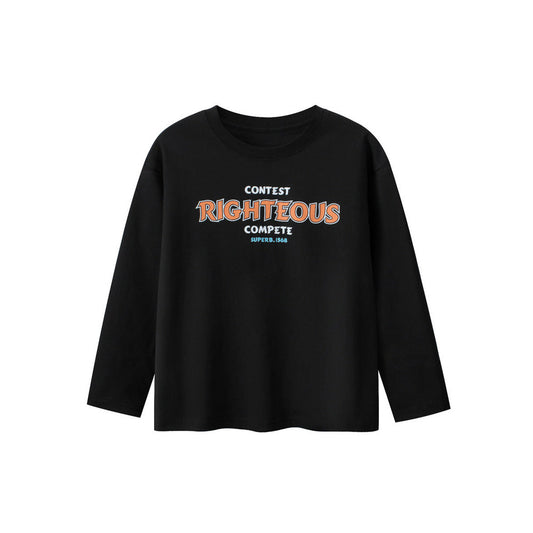 MyKids-USA® Kids Boys Letters Print Crew Neck Long Sleeves Shirt