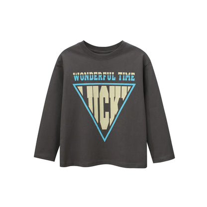 MyKids-USA® Kids Boys Letters Print Crew Neck Long Sleeves Shirt