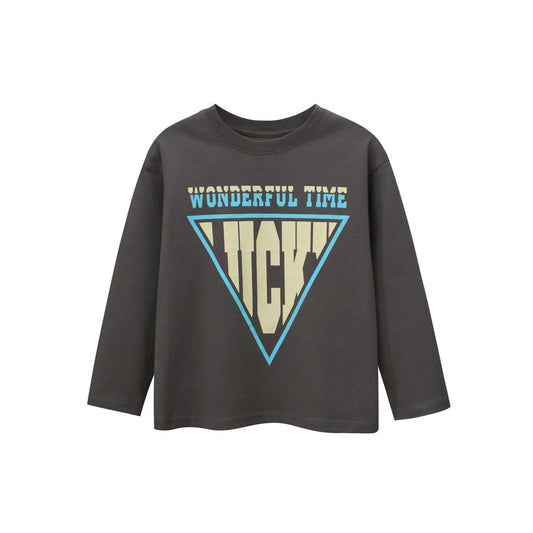 MyKids-USA® Kids Boys Letters Print Crew Neck Long Sleeves Shirt