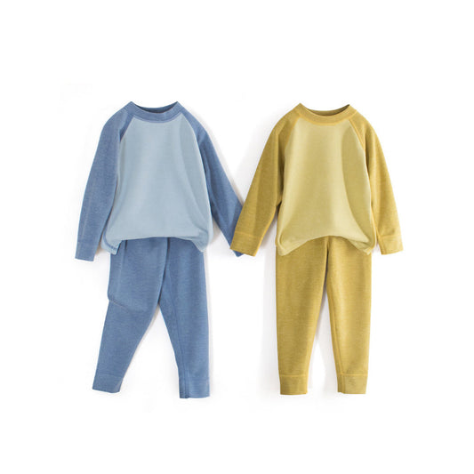 MyKids-USA® Kids Unisex Long Sleeves Simple Casual Top and Solid Color Long Trousers – Clothing Set