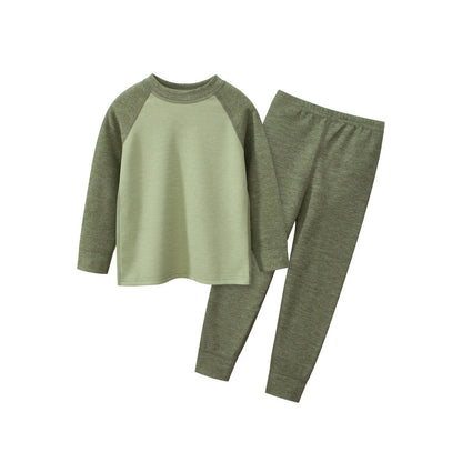 MyKids-USA® Kids Unisex Long Sleeves Simple Casual Top and Solid Color Long Trousers – Clothing Set