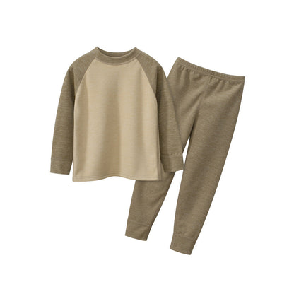 MyKids-USA® Kids Unisex Long Sleeves Simple Casual Top and Solid Color Long Trousers – Clothing Set