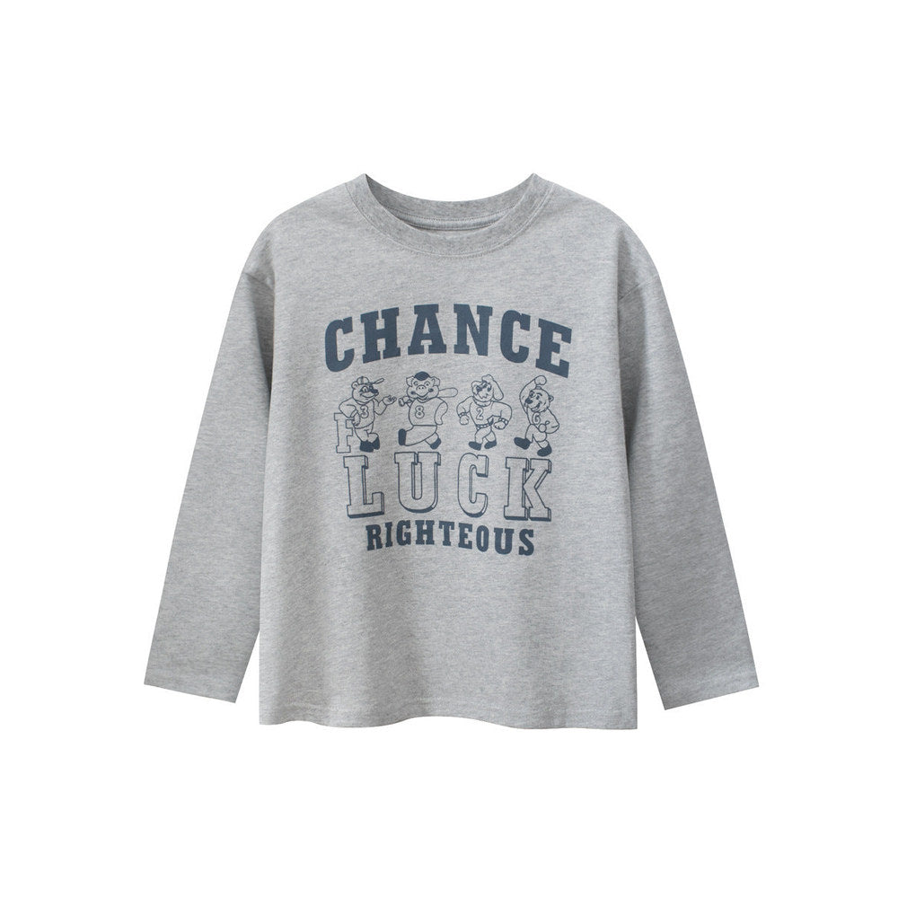 MyKids-USA® Kids Boys Letters and Cartoon Print Crew Neck Long Sleeves Shirt