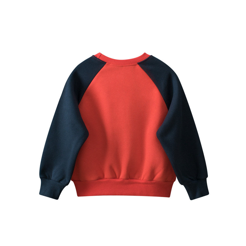 MyKids-USA® Baby Kids Boys Letters Pattern Color Patchwork Long Sleeves Crew Neck Top Pullover