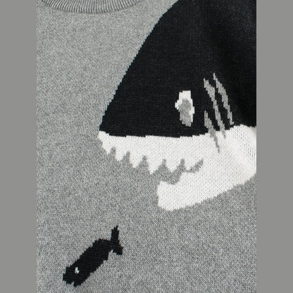 MyKids-USA® Baby Boy Kids Fish and Shark Pattern Crew Neck Long Sleeves Knitwear Pullover