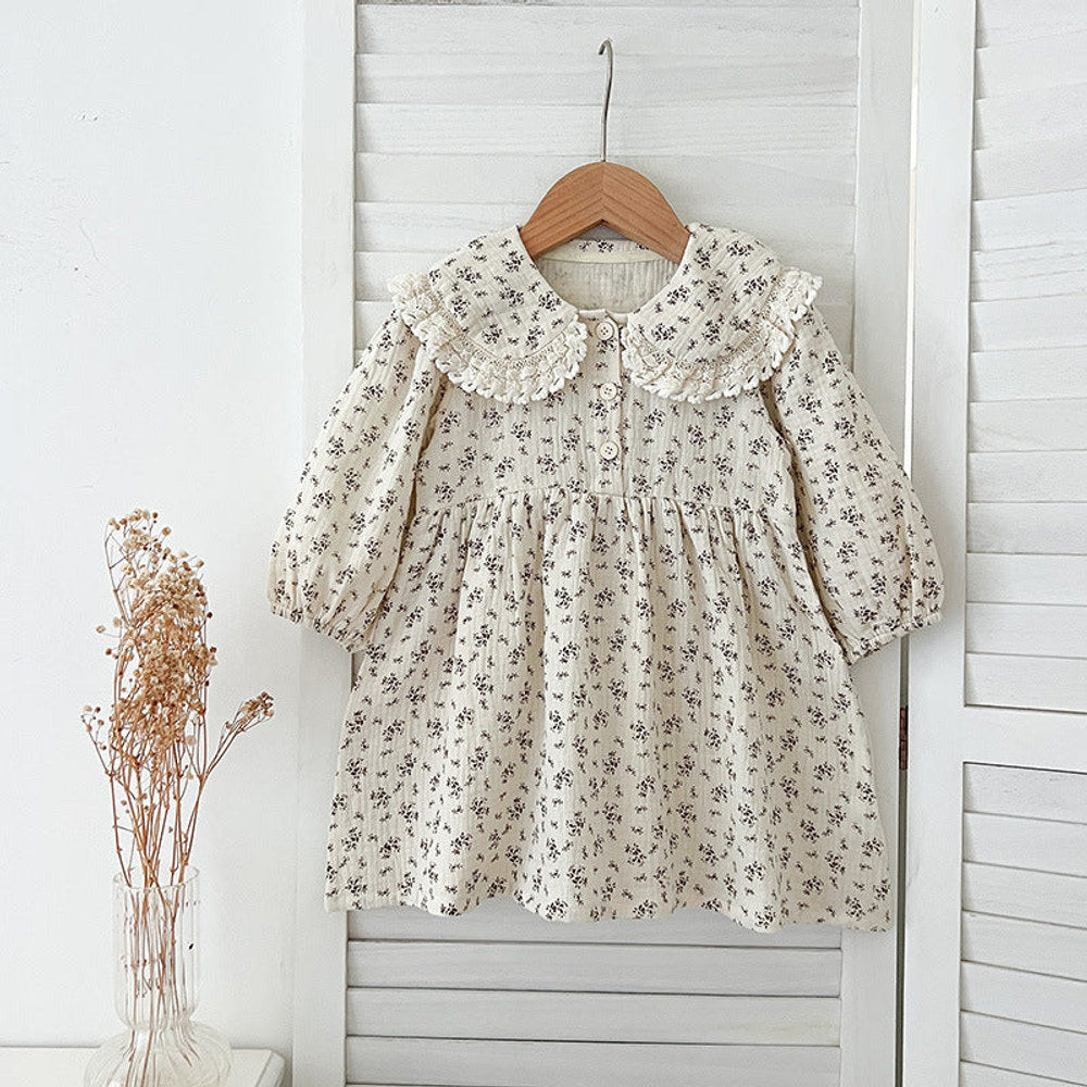 MyKids-USA® Baby Kids Girls Long Sleeves Floral Print bodysuit or Dress – Princess Sister Matching