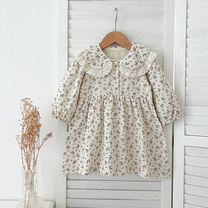MyKids-USA® Baby Kids Girls Long Sleeves Floral Print bodysuit or Dress – Princess Sister Matching