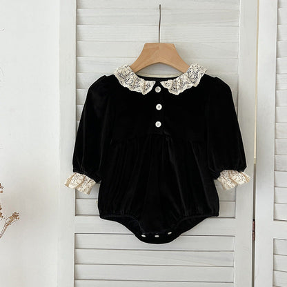 MyKids-USA® Baby Kids Girls Long Sleeves Lace Facing bodysuit or Dress – Princess Sister Matching