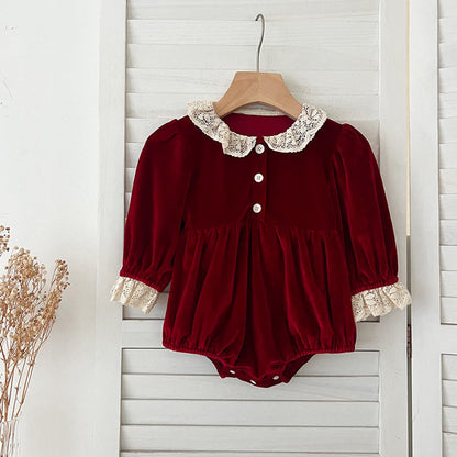 MyKids-USA® Baby Kids Girls Long Sleeves Lace Facing bodysuit or Dress – Princess Sister Matching