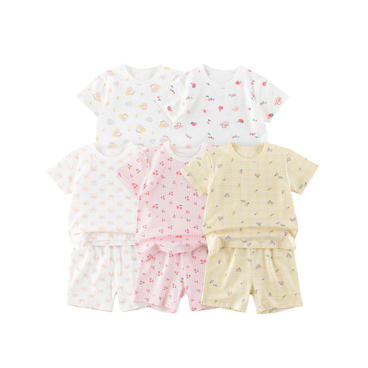 MyKids-USA® Baby Kids Girls Cartoon Print T-shirt and Shorts Clothing Set