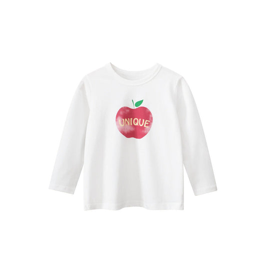 MyKids-USA® Kids Girls Unique Apple Print Crew Neck Long Sleeves Shirt