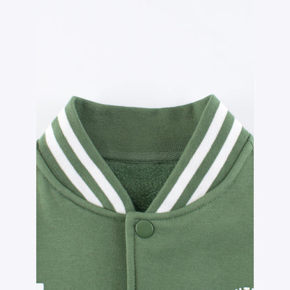 MyKids-USA® Boys and Girls Letters Pattern Contrast Design Single Breasted Baseball Coat