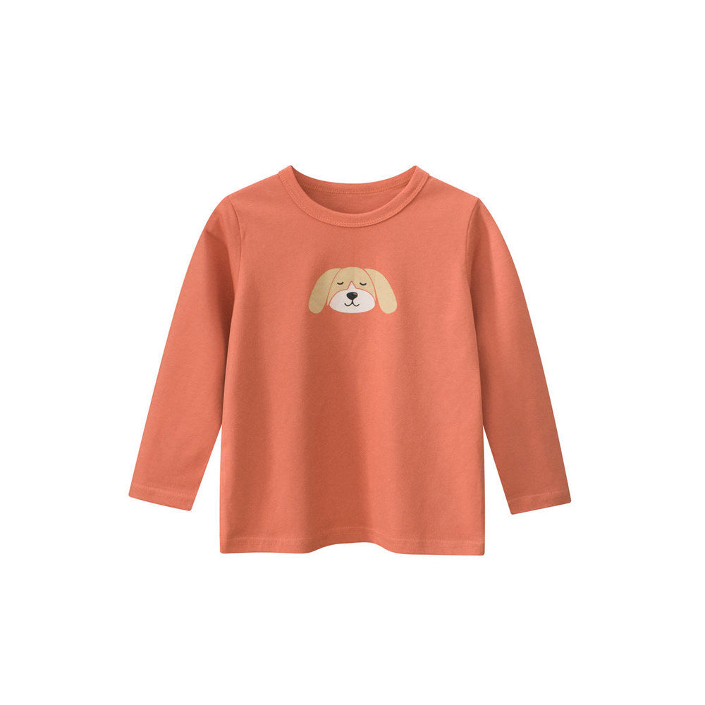 MyKids-USA® Kids Girls Cute Puppy Print Crew Neck Long Sleeves Shirt