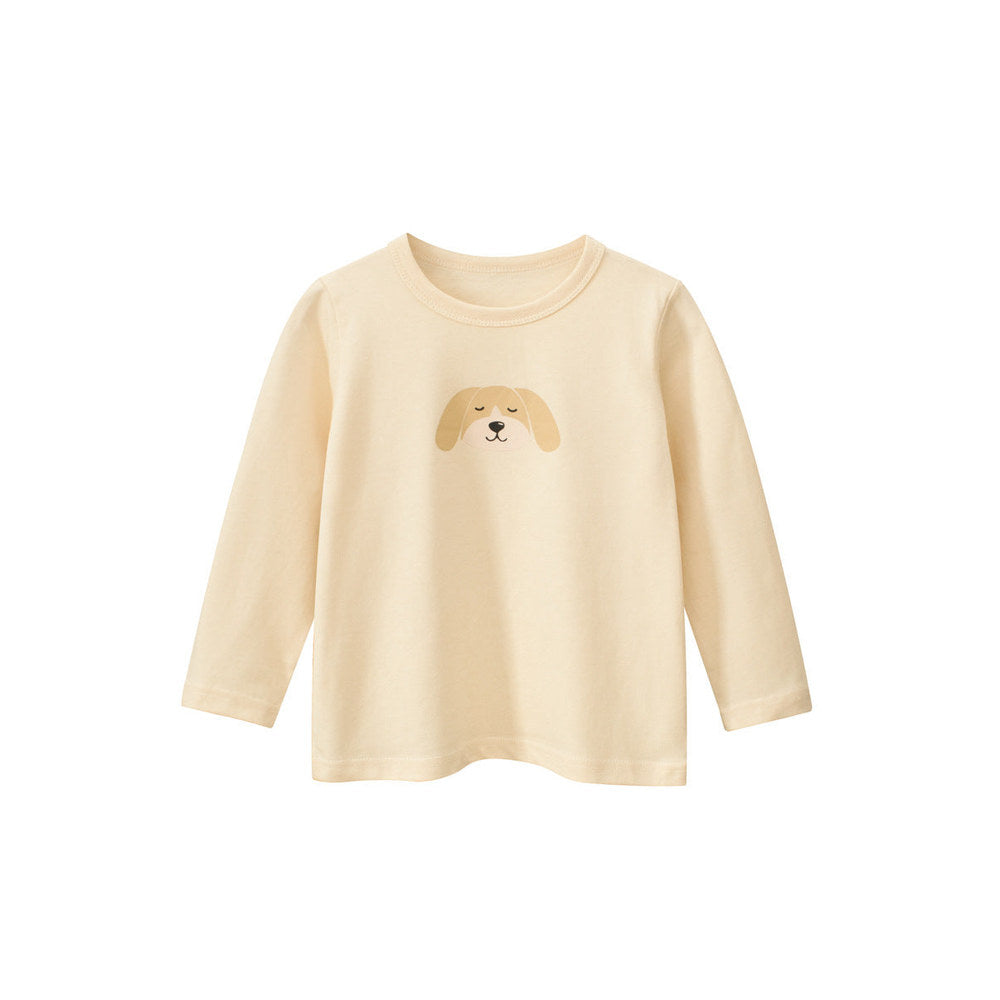 MyKids-USA® Kids Girls Cute Puppy Print Crew Neck Long Sleeves Shirt