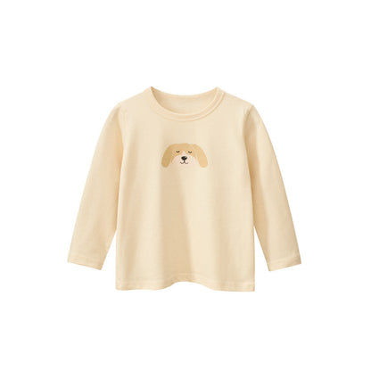MyKids-USA® Kids Girls Cute Puppy Print Crew Neck Long Sleeves Shirt