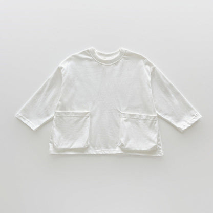 MyKids-USA® Baby Kids Unisex Comfortable Solid Color Pocketed Long Sleeves Top