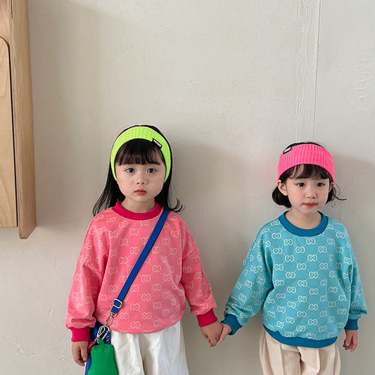 MyKids-USA® Baby Kids Girls Comfortable Geometric Pattern Knitted Long Sleeves Sweater