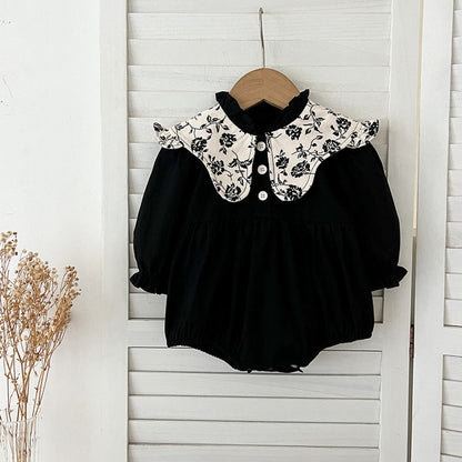 MyKids-USA® Baby Kids Girls Vintage Floral Pattern Long Sleeves bodysuit or Dress – Princess Sister Matching