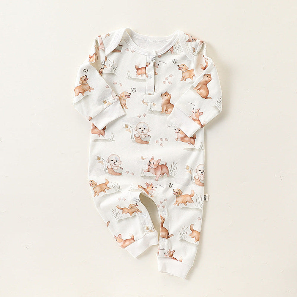MyKids-USA® Baby Unisex Simple Animals Pattern Long Sleeves Rompers
