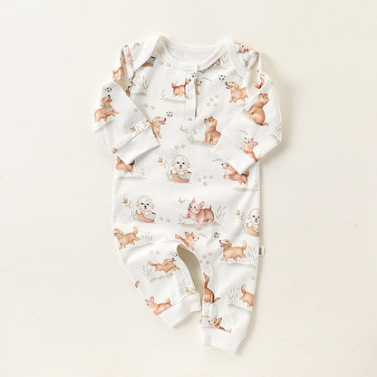 MyKids-USA® Baby Unisex Simple Animals Pattern Long Sleeves Rompers