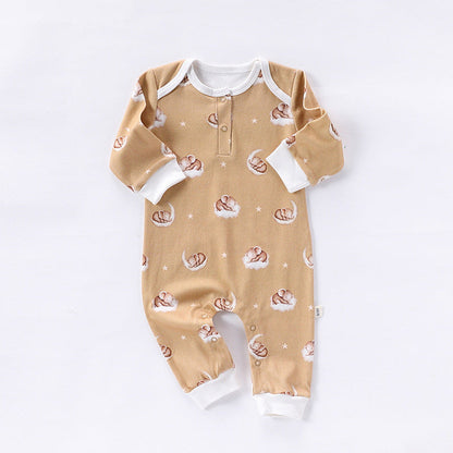 MyKids-USA® Baby Unisex Simple Animals Pattern Long Sleeves Rompers