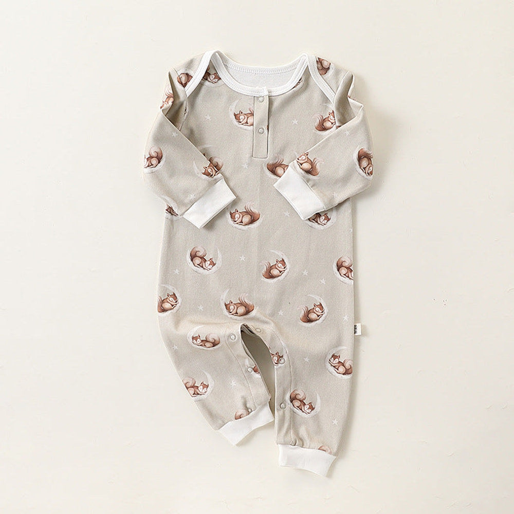 MyKids-USA® Baby Unisex Simple Animals Pattern Long Sleeves Rompers