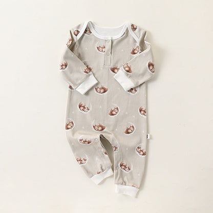 MyKids-USA® Baby Unisex Simple Animals Pattern Long Sleeves Rompers